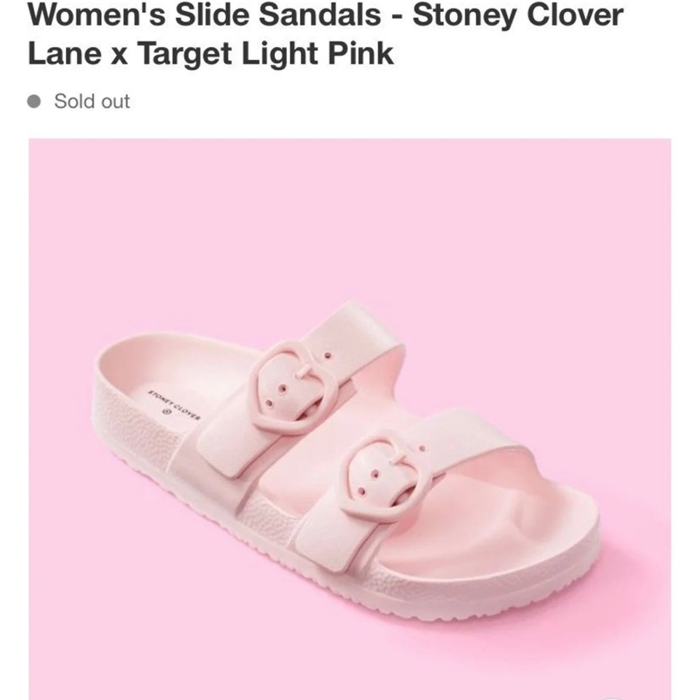 NWT Stoney Clover Lane X Target Pink Heart Slides Size 9 NEW